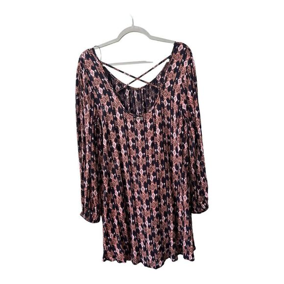 Billabong Dress Womens Medium Tribal Print Mini Boho Festival Hippie Beach - Picture 1 of 12